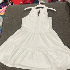 White Halter Neck Sleeveless Sundress